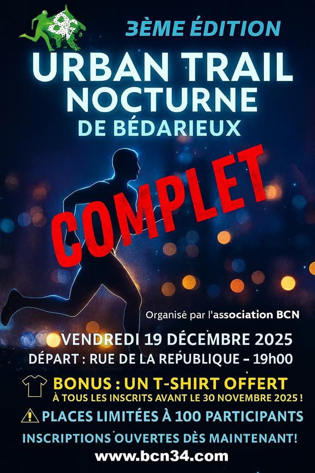 3ème UTNB (Urban Trail Nocturne de Bédarieux)
